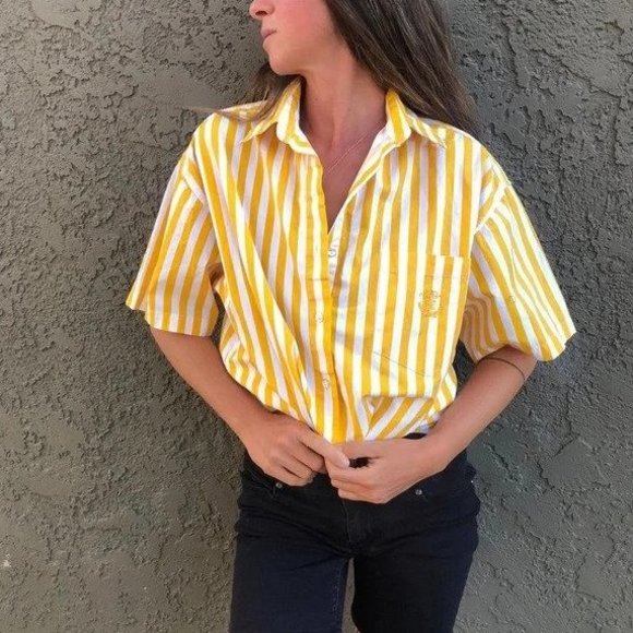 Striped Poplin Button Down Shirts